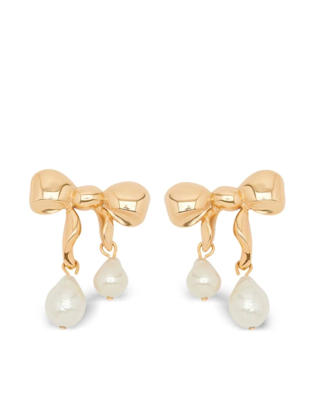 Oscar De La Renta Boucles d'oreilles Heart & Bow | Or | FARFETCH FR