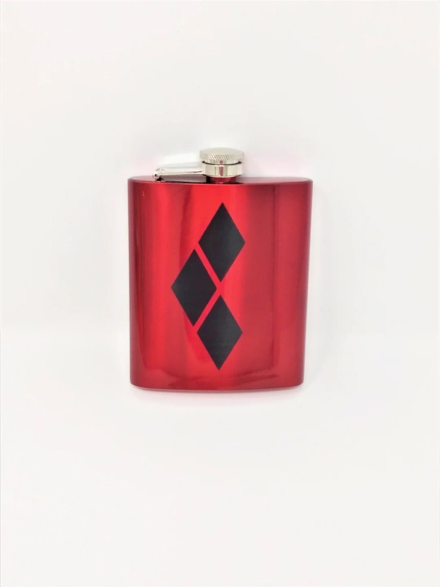 Harley Quinn Diamonds DC Comic Super Hero Villain Flask - Etsy UK