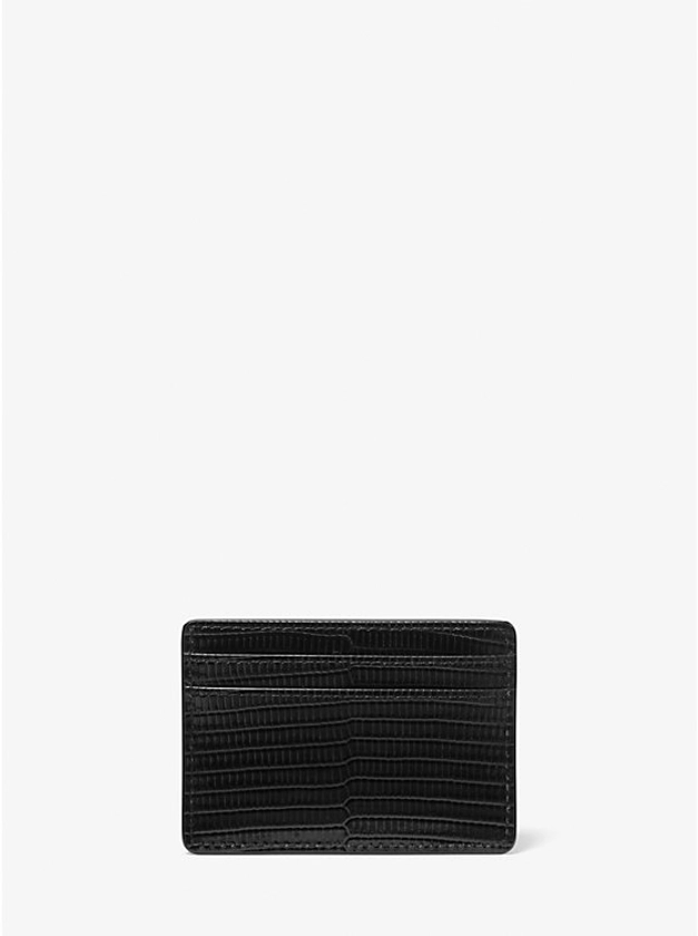 Jet Set Lizard Embossed Leather Card Case | Michael Kors