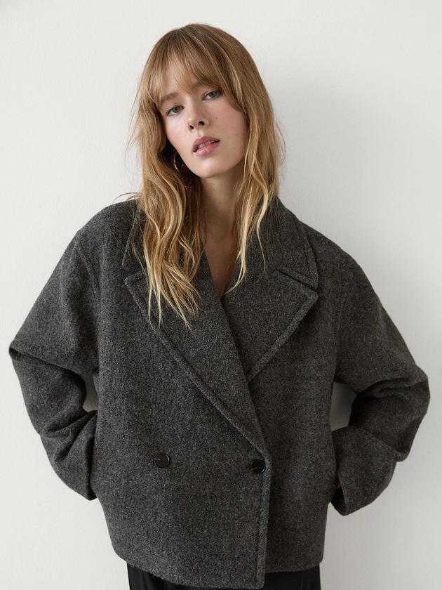 Veste courte en laine chinée · Gris · Coats And Jackets | Massimo Dutti