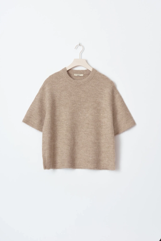 Knitted top - Beige - Dame - Gina Tricot