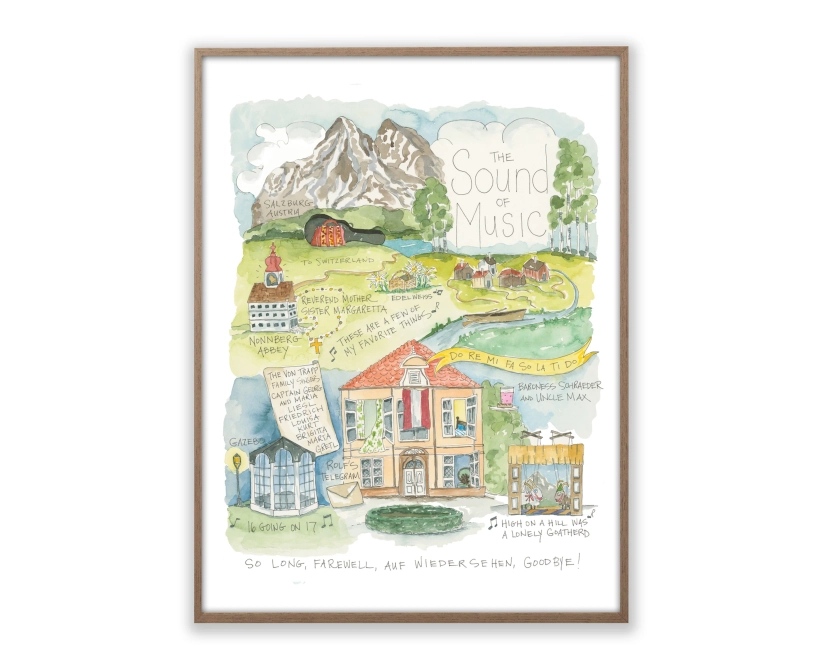 "The Sound of Music Story Map" Print