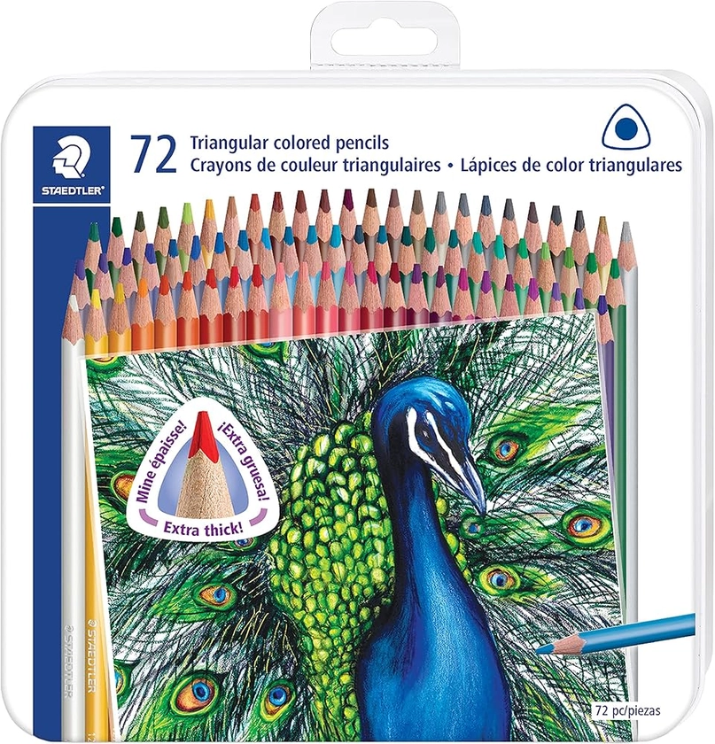 Staedtler Colored Pencils, Triangular Barrel, 4mm, 72 Pieces (1278CM72A6)