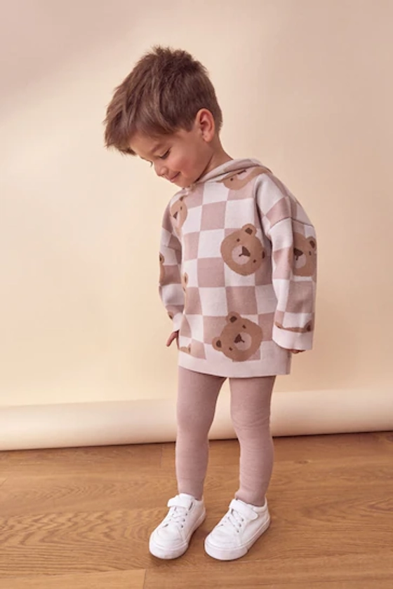 Neutral Bears Knitted Hoodie and Leggings Set (3mths-7yrs)