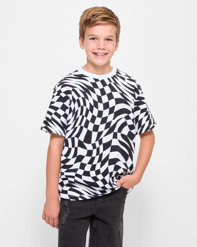 All Over Print Loose T-shirt - Checkered