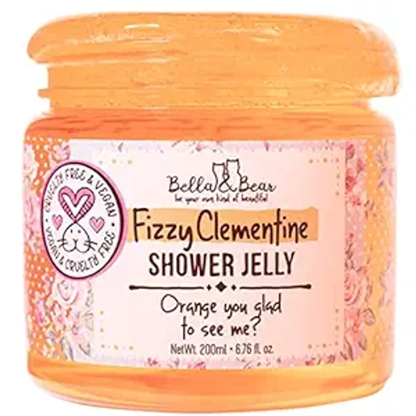 Bella & Bear Fizzy Clementine Shower Jelly, Vegan, Cruelty Free, Teen Girl Gifts 6.7oz