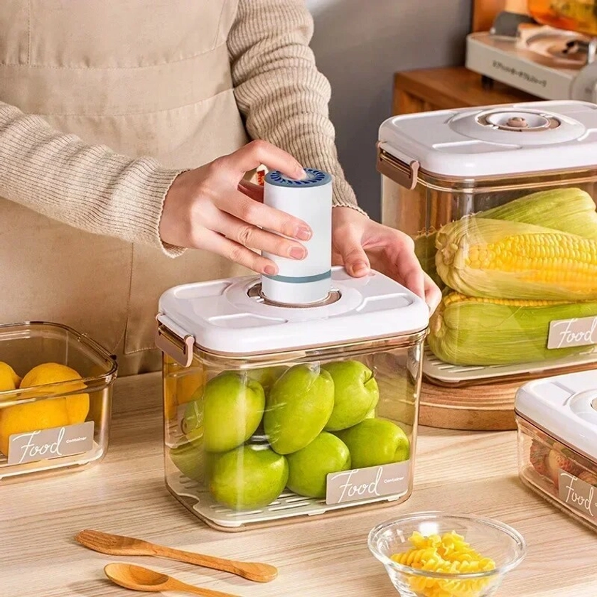 Caixa de armazenamento do vácuo do alimento com bomba de vácuo, distribuidor transparente do alimento, caixa Fresco-Mantendo selada, grande capacidade