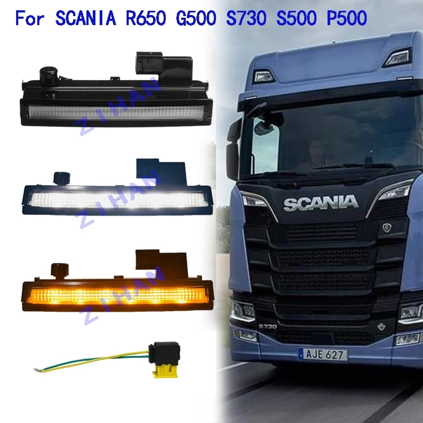 Lumières de pare-soleil LED pour camion Scania, lampe de pare-soleil avec prise 24V, Oem 2252794, R650, G500, S730, S500, P500, 1PC
