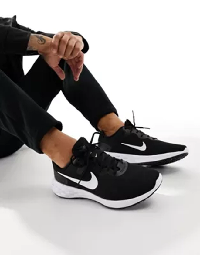 Nike Running Revolution 6 trainers in black and white | ASOS