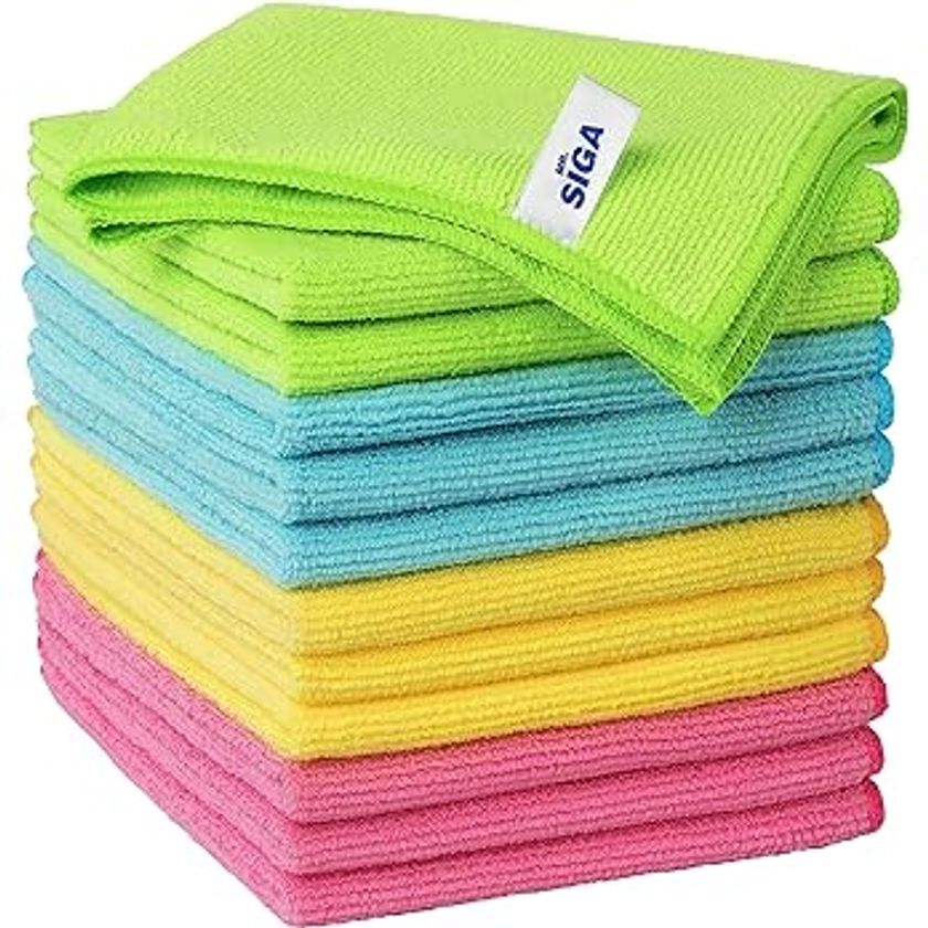 MR.SIGA Microfiber Cleaning Cloth,Pack of 12, Size:32 x 32 cm : Amazon.co.uk: Home & Kitchen