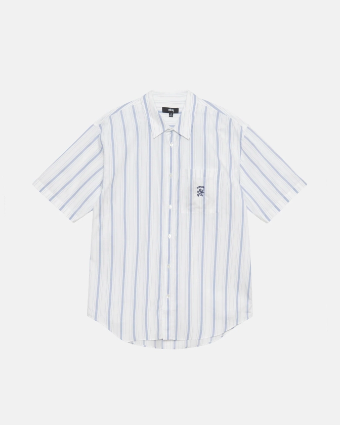Boxy Ss Shirt Stripe in white – Stüssy