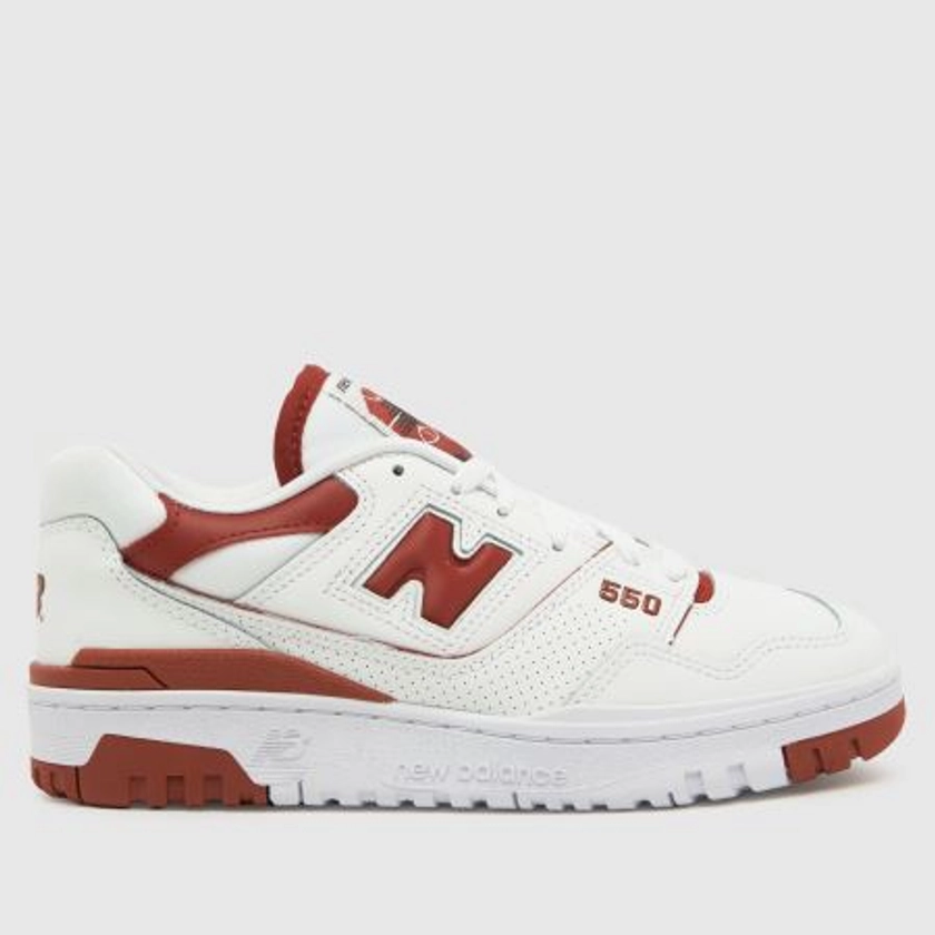 New Balancebb550 trainers in white & red