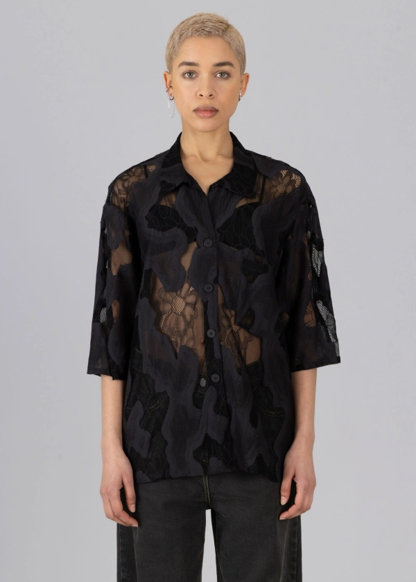 Oversized Sheer Lace Shirt • ESTHE