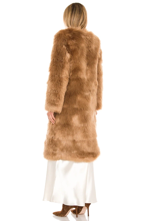 Nookie Tatiana Faux Fur Long Jacket in Tan | REVOLVE