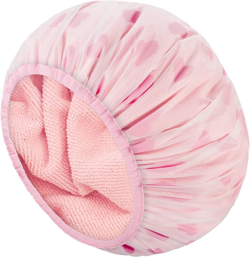Auban Shower Cap, Shower Cap for Women Terry Cloth Lined EVA Exterior Reusable Double Layer Waterproof, Large Bath Hair Cap for All Hair Lengths, Hotel Travel Essentials Accessories : Amazon.co.uk: Beauty