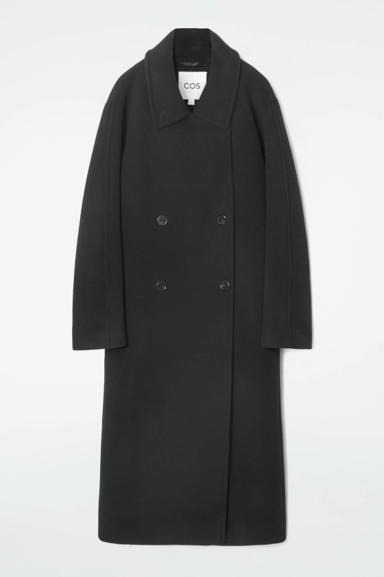 MANTEAU CROISÉ OVERSIZE EN LAINE - NOIR