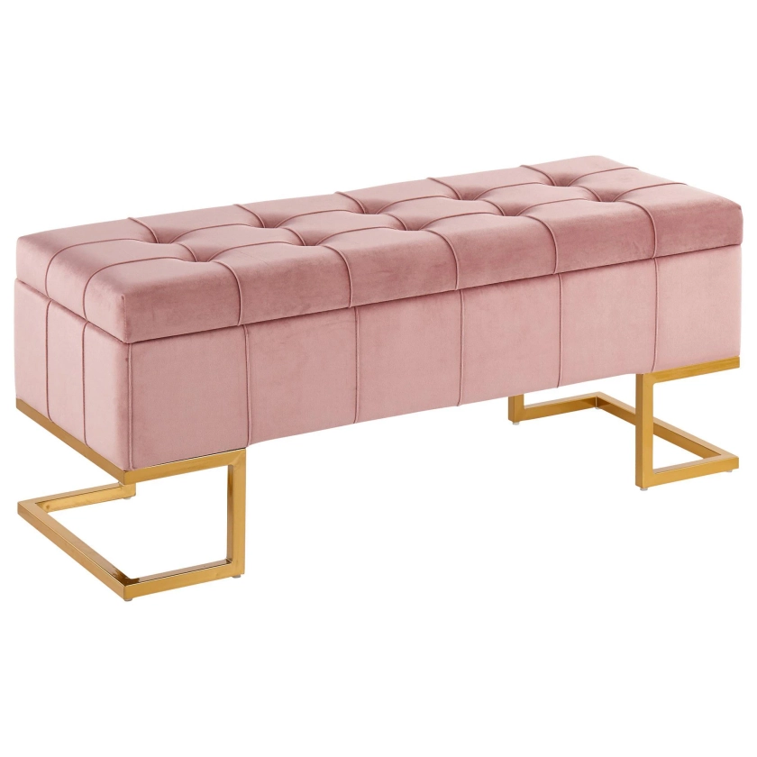 Lumisource Midas Storage Bench in Pink/Gold | NFM