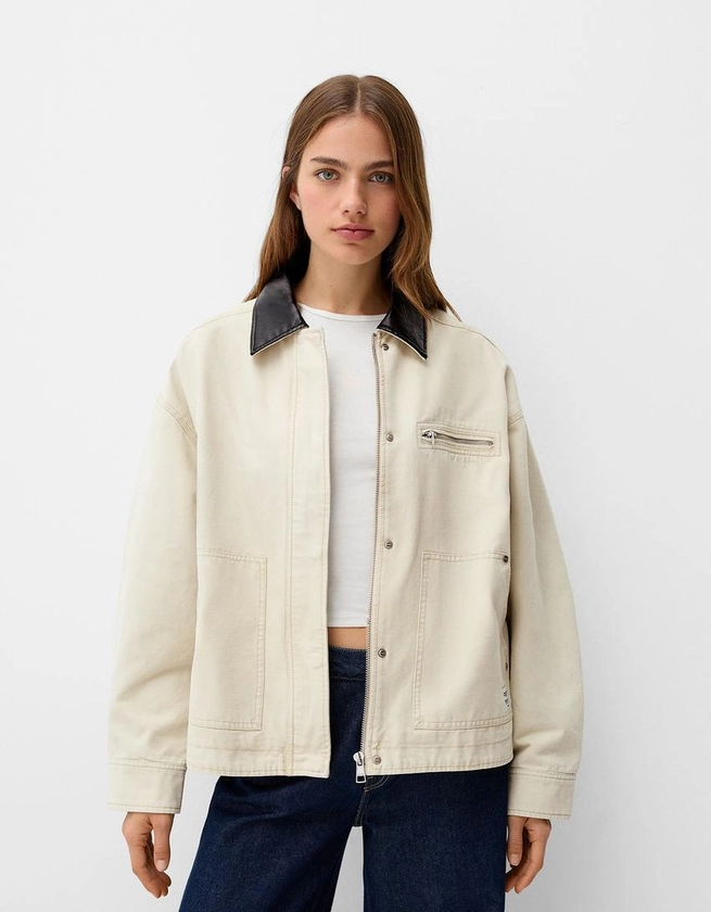 Blouson col contrastant - Femme