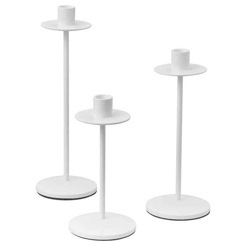 FRÖJDA Bougeoir, lot de 3 - blanc