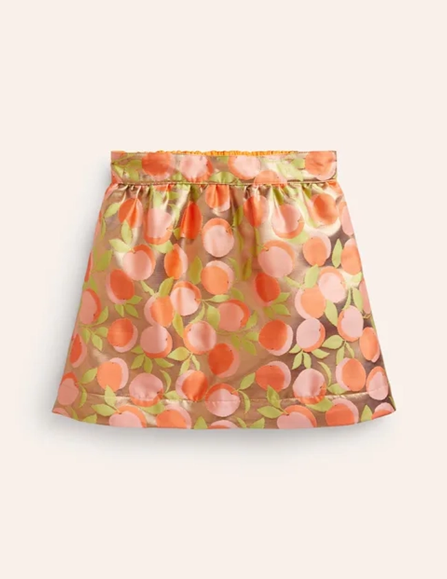 Metallic Jacquard Skirt - Gold Peach Jaquard | Boden US