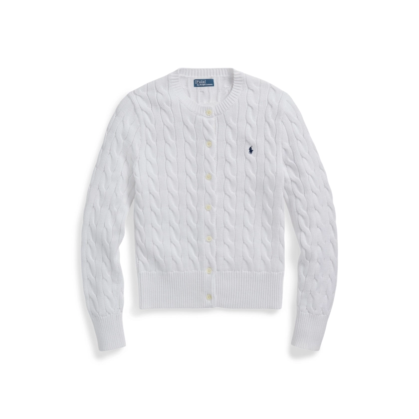 Cable-Knit Cotton Crewneck Cardigan | Ralph Lauren