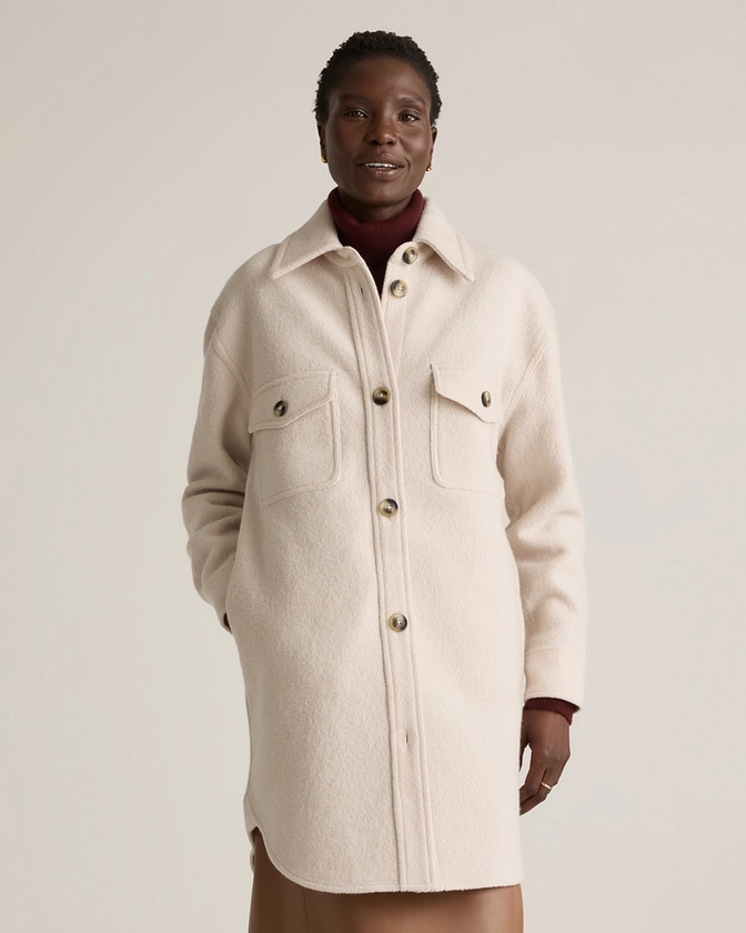 100% Merino Wool Long Shirt Jacket