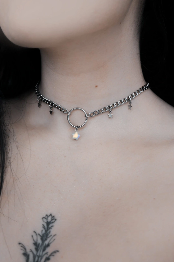 Star Essence Choker Necklace | Celestial Divine Silver Gold Alternative Witchy Faerie Fantasy y2k Jewelry