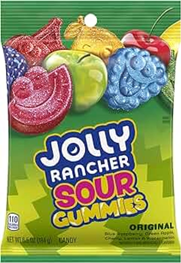 JOLLY RANCHER Gummies Sours Assorted Fruit Flavored Candy Bag, 6.5 oz