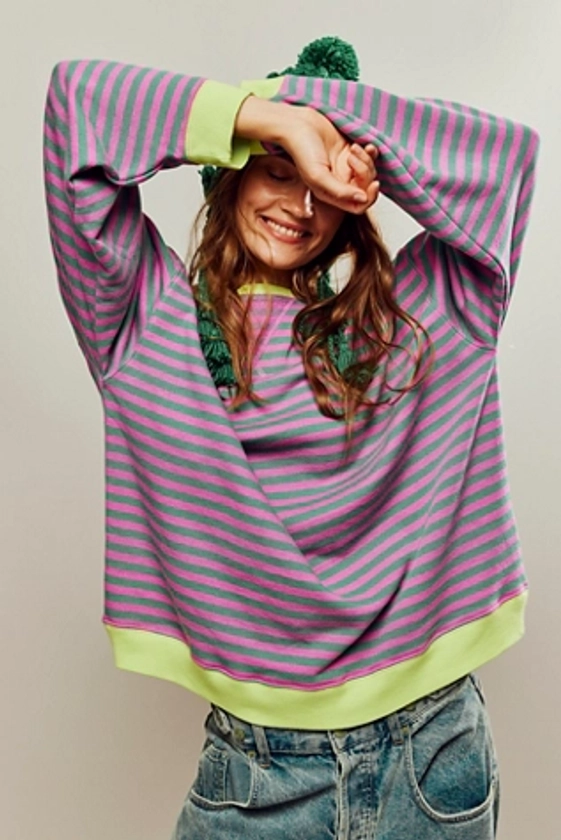 Classic Striped Oversized Crewneck