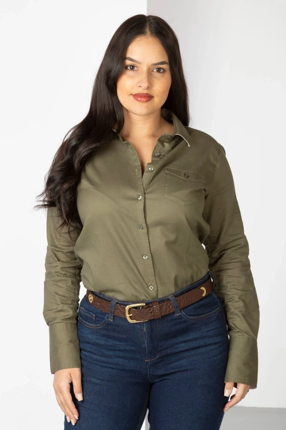 Ladies Plain Cotton Country Shirt UK - Rydale