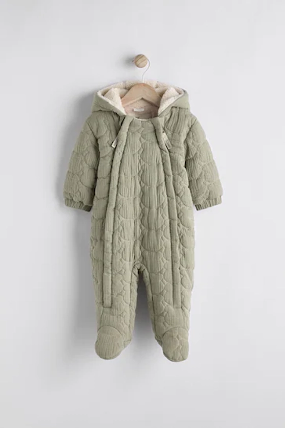 Buy Sage Green Baby Textured Pramsuit (0mths-2yrs) from the Next UK online shop