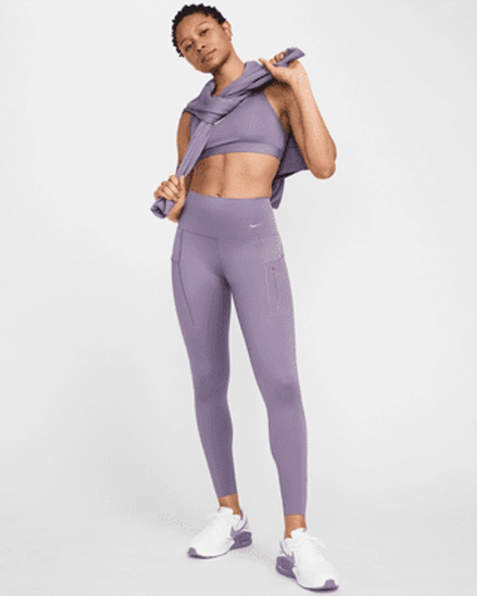 Legging 7/8 à taille haute et maintien supérieur avec poches Nike Go pour femme