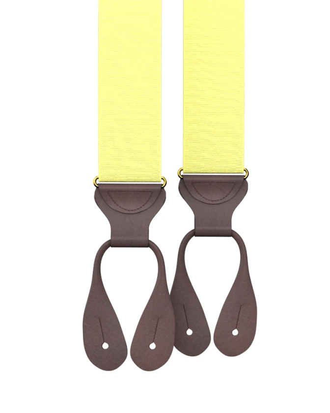 Pale Yellow Grosgrain Suspenders