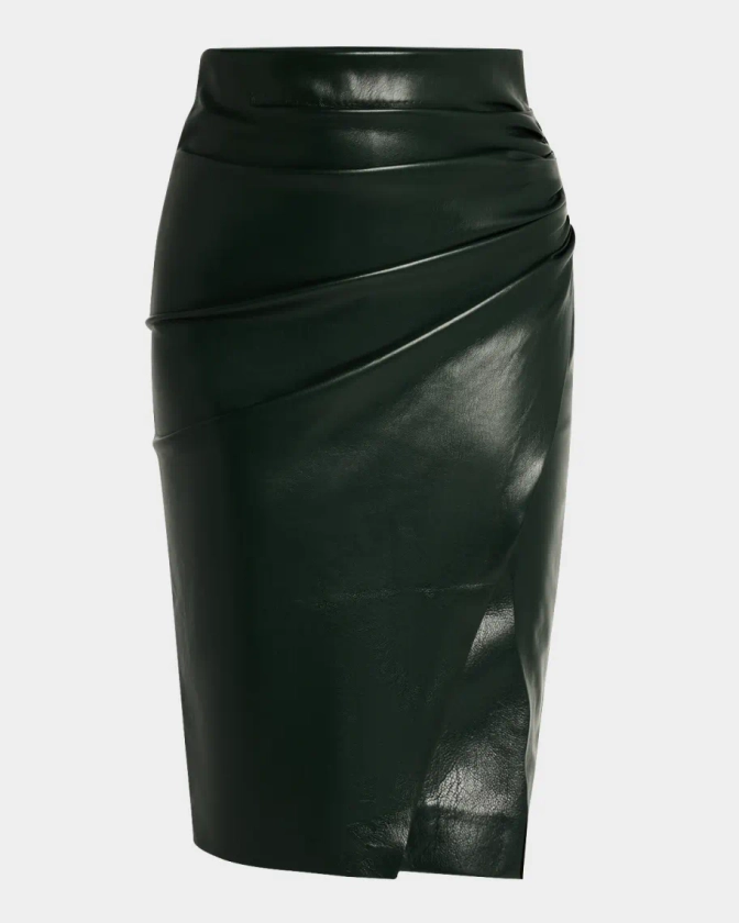 Gina Gathered Vegan Leather Skirt