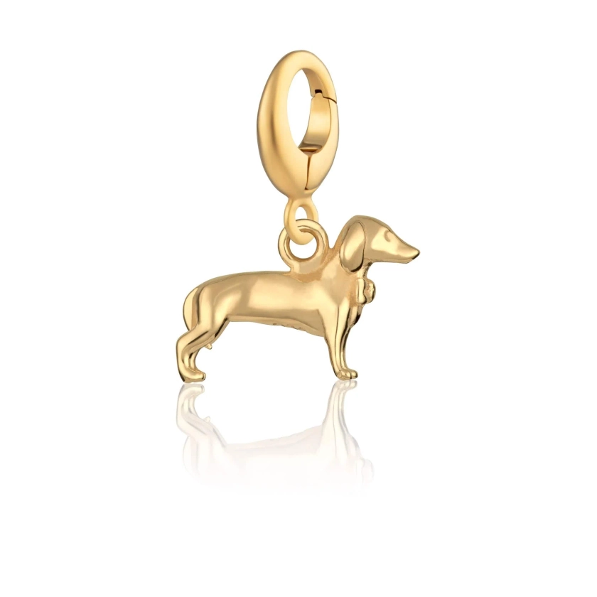 Gold Plated Sausage Dog Charm | Lily Charm