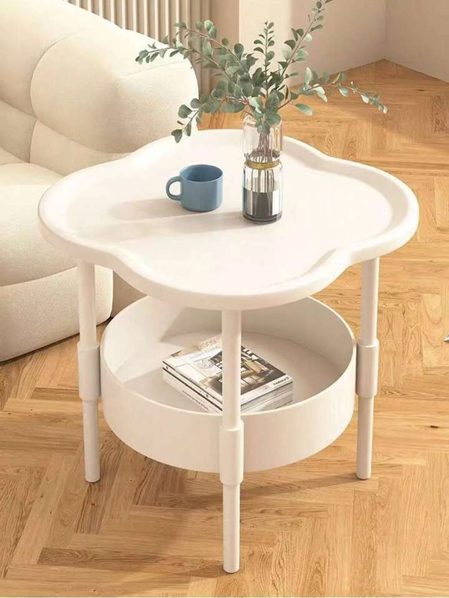 1 pièce Table basse moderne minimaliste en forme de pétale, étagère de rangement mobile pour le salon, table ronde de chevet | Mode en ligne | SHEIN FRANCE