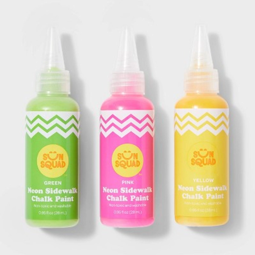 3pc Neon Sidewalk Chalk - Sun Squad™