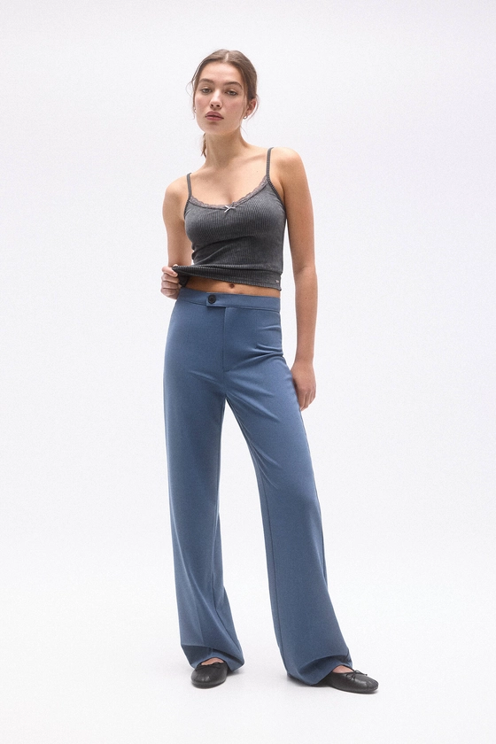 Pantalon habillé straight à pinces - pull&bear