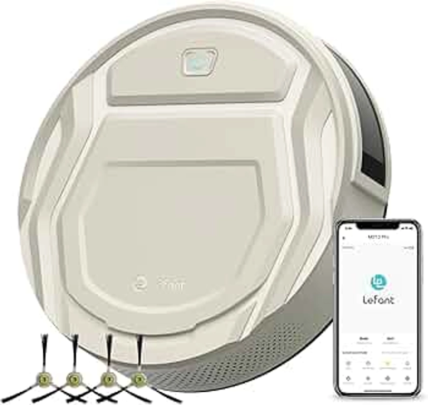 Lefant Robot Vacuum M210 Pro, 2200Pa Suction,120 Mins Runtime, Self-Charging Slim Robotic Vacuum Cleaner, APP/Voice/WiFi/Alexa Control, Ideal for Pet Hair,Low-Pile Carpet, Hard Floor