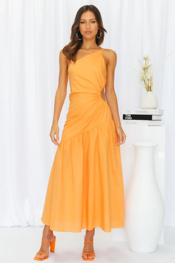 Lovely And Blissful Midi Dress Yellow
