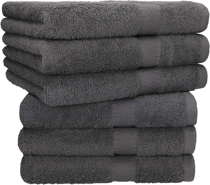 Betz Lot de 6 Serviettes de Toilette Palermo Taille 50x100 cm 100% Coton Couleur Anthracite