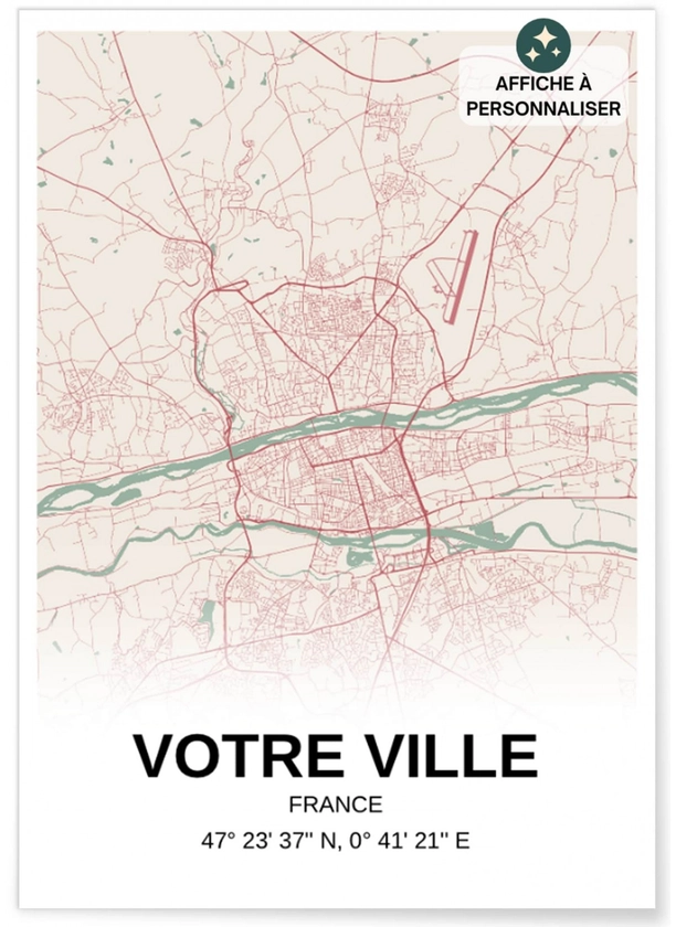 Affiche carte de ville : créez votre carte personnalisée | L’Afficherie