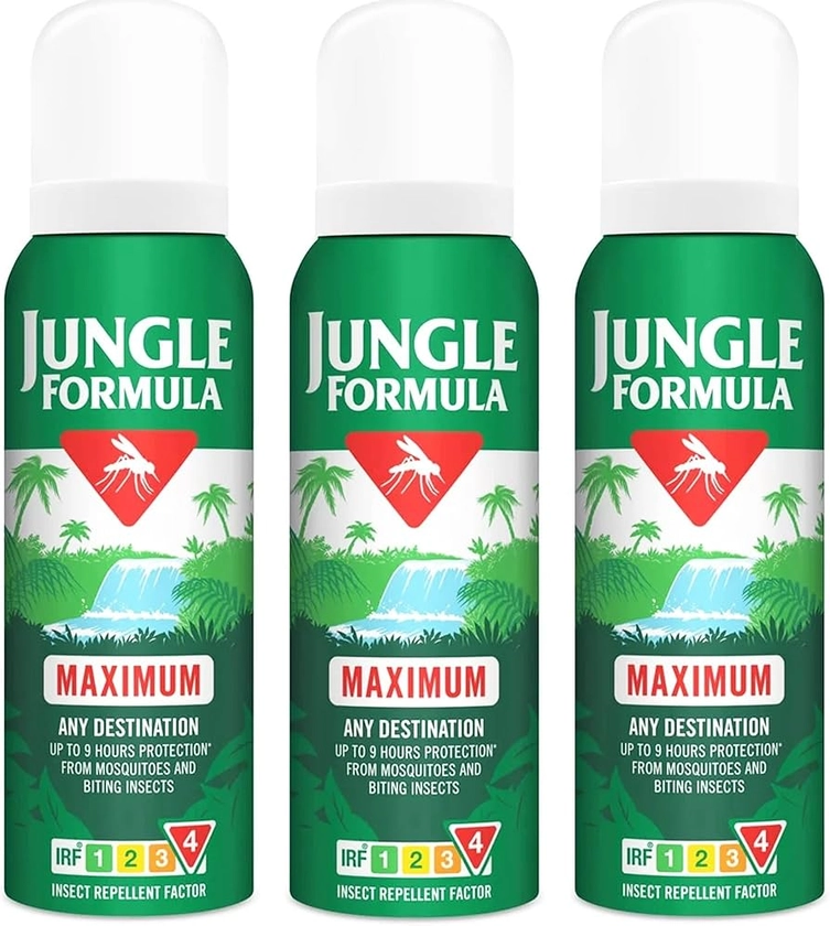 Jungle Formula Maximum Any Destination 125Ml Aerosol, (Pack of 3)