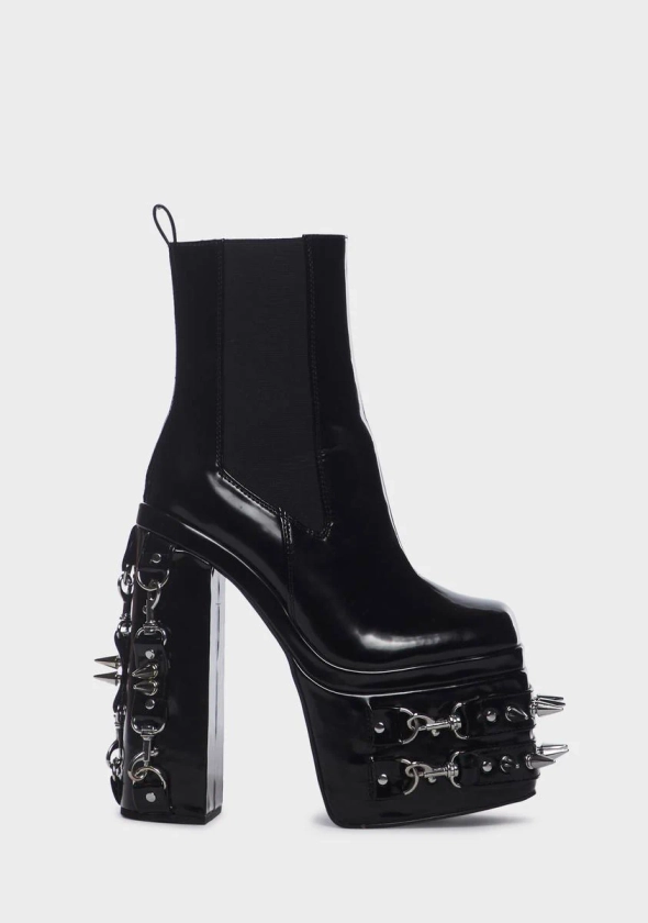 Current Mood Spiked Heel Platform Chelsea Boots - Black