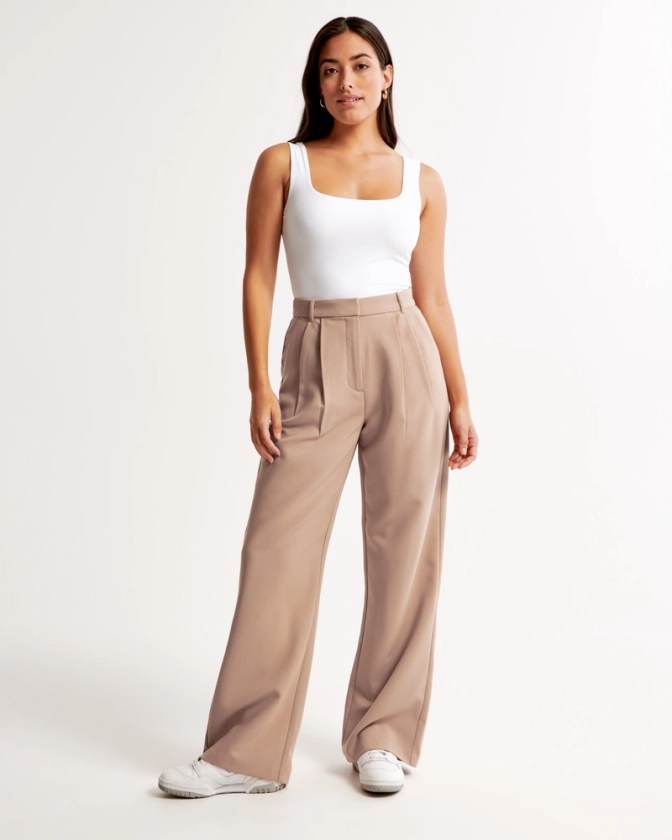 Women's Curve Love A&F Sloane Tailored Pant | Women's Bottoms | Abercrombie.com