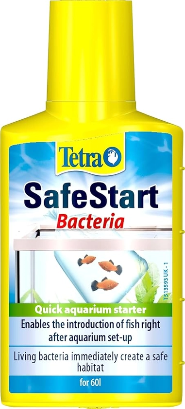Tetra SafeStart Aquarium Starter - with live nitrifying bacteria, allows the rapid introduction of fish in an aquarium, 50 ml bottle. : Amazon.co.uk: Pet Supplies