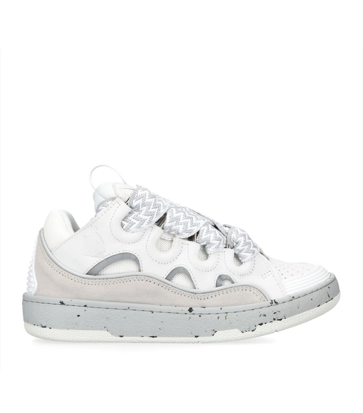 Womens Lanvin grey Leather Curb Sneakers | Harrods UK