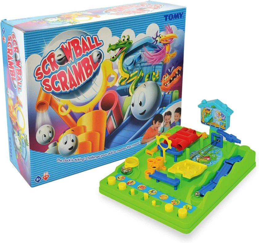 TOMY Screwball Scramble Classic Retro Children's Preschool Action Board Game, Puzzle Board Family Game, Kids Game For 5, 6, 7, 8 and 9 Year Old Boys and Girls, Packaging May Vary