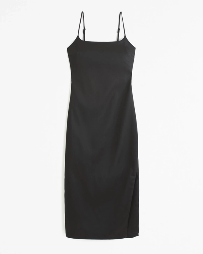 Women's Stretch Satin Column Midi Dress | Women's Dresses & Jumpsuits | Abercrombie.com