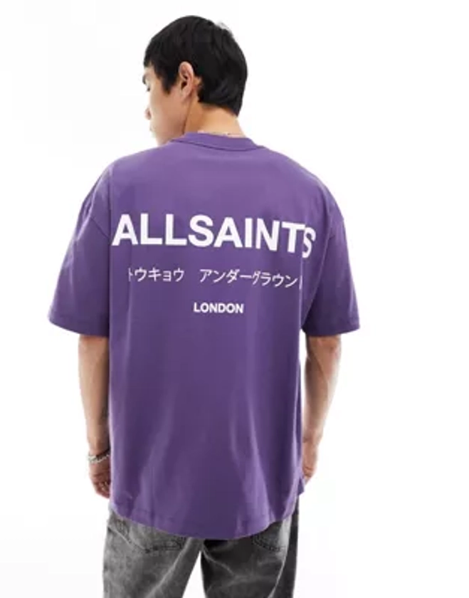 AllSaints - Underground - T-shirt oversize viola